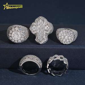 Anillos de Plata de Ley con Moissanita <span class=keywords><strong>para</strong></span> Hombre, Estilo Hip Hop, Joyería <span class=keywords><strong>Fina</strong></span>, Anillo de Moissanita GRA VVS <span class=keywords><strong>para</strong></span> Boda - Product Image 2