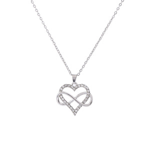 Ciondolo Elegante Minimalista di Lusso Europeo-Americano con Cuori Intrecciati, Simbolo di Amore <span class=keywords><strong>Infinito</strong></span>, Regalo di Alta Gamma - Product Image 1
