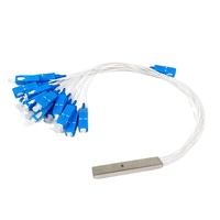 PLC Splitter Mini Tipe Tabung Baja SC APC Optical Fiber Splitter 1260-1650nm