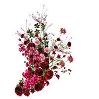 Rode Serie Kunstmatige Orchideeën & Bloemen Cymbidium Phalaenopsis Hortensia Vanda Orchideeën - Retro Stijl Zachte & Hydraterende PU Lijm
