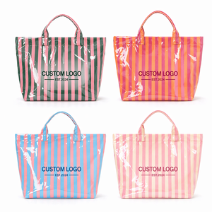 Customize Colorful Brand Logo Pvc Tote Bag Recyclable Multi-Pocket Washable Beach Rubber Pvc Bag For Shopping - Product Image 2