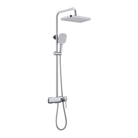 Ensemble de douche pluie moderne 3 fonctions, finition chromée, système de douche en laiton massif avec mitigeur