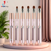 Nouveau brevet rose métal ressort poignée rétractable outil de peinture française profonde brosse française brosse à ongles taille 10 12 14 16 18