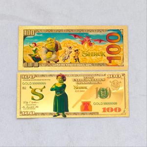 Billet de banque plaqué or <span class=keywords><strong>Shrek</strong></span>, monstre, feuille d'or, pièce commémorative, objet de collection, souvenir - Product Image 6