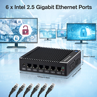 Nouveau Stock Pare-feu Pfsense Mini PC Industriel avec N3710/J3710 6*Inyel I226V Gigabit Ethernet 2*HD Serveur OPNSense Win Linux