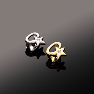 Grillz de Diente Único en Forma de Estrella, Chapado en Oro de 18K, con Incrustación de Diamantes en Engaste de Puntas, Unisex, para Uso Diario - Product Image 2