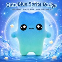 Peluche pour animaux de compagnie Sprite bleue de 8 pouces, poupée en peluche Sprite bleu dégradé Kawaii, jouet interactif pour chiens et chats