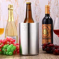 Enfriador de Vino de Acero Inoxidable de Doble Pared, Hecho a Mano, Diseño Personalizado, Estilo Industrial, Capacidad de 750 ml