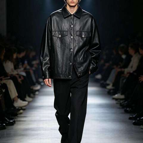 4179 Fall New Model Vegetable-tanned Sheepskin Jacket, High-end Denim Style Back with Heat-pressed Design Jacket