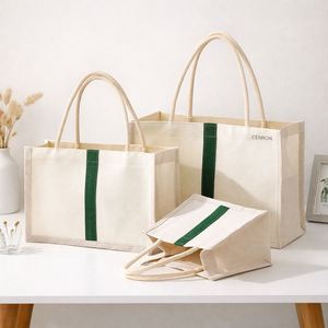 Eco Reusable Canvas Shopping Tote <b>Bag</b> with <b>Long</b> Handles, Custom Logo Promotional <b>Bag</b> - Product Image 2