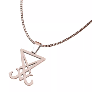 Colgante de Sello de <span class=keywords><strong>Lucifer</strong></span> en Color Plateado, Símbolo del <span class=keywords><strong>Diablo</strong></span>, Collar de Hombre de Acero Inoxidable, Emblema del <span class=keywords><strong>Diablo</strong></span>, Amuleto, Joyería - Product Image 2