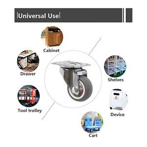 Roulettes pivotantes à profil bas en caoutchouc souple de <span class=keywords><strong>1</strong></span> pouce, style pneu gris pour meubles, lot de 4 roulettes de <span class=keywords><strong>1</strong></span> pouce en TPR - Product Image 5