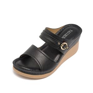 Sandalias Planas de Moda <span class=keywords><strong>para</strong></span> Mujer, con <span class=keywords><strong>Dos</strong></span> Tiras Gruesas y Decoración de Lazo, <span class=keywords><strong>para</strong></span> Interiores y Exteriores, Venta Caliente - Product Image 3