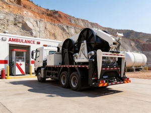 Nuovo <span class=keywords><strong>Camion</strong></span> Diesel Elettrico 6x4 per Cavi Pesanti con Verricello Idraulico e Avvolgitore per Grandi Miniere a Cava Aperta, Capacità di Carico Super Elevata - Product Image 3