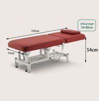 HICOMED 2024 Elektrische Massageliege mit 2 Motoren für Wimpern-Tattoo-Behandlungen, rot, verstellbar, professionelle SPA-Schönheitsliege