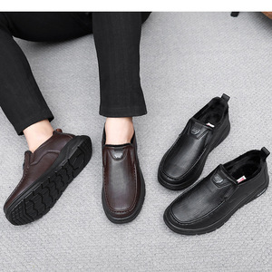 2025 invierno nuevos zapatos de algodón con forro polar gruesos informales de negocios para hombres, diseño ligero sin cordones para calidez, LONA DE MODA - Product Image 3