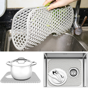 Sink Protectors for <b>Kitchen</b> Sink Sink <b>Mat</b> Grid Silicone <b>Kitchen</b> Sink <b>Mat</b> for Bottom of Stainless Steel Sink Heat Resistant <b>Mat</b> - Product Image 3