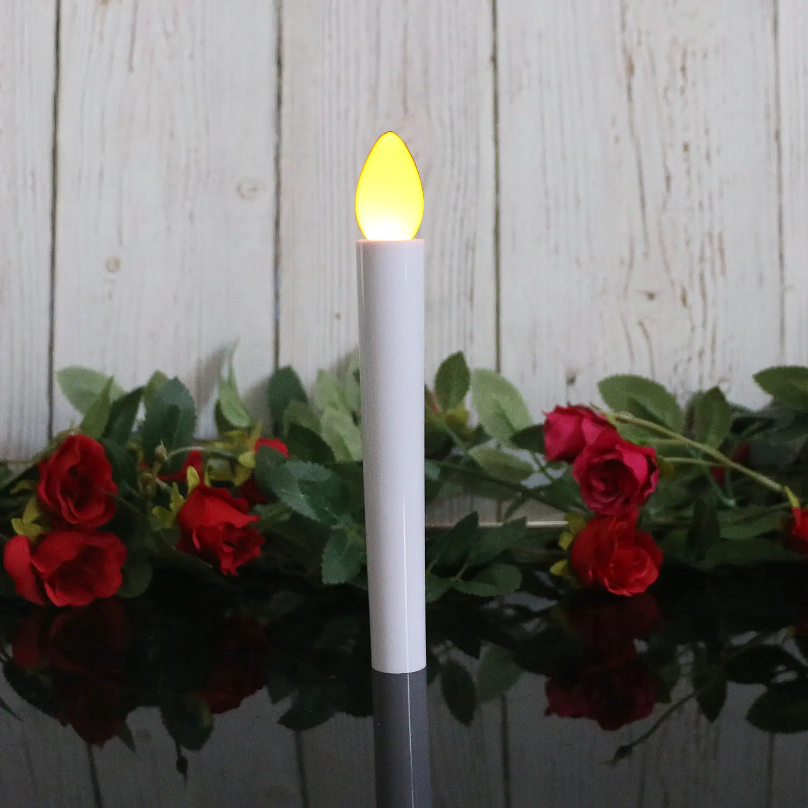 Amber flicker LED Flameless Candle stick for holiday decoration/ LED Plastic taper candle /LED Dinner Candle
