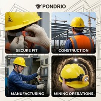 Casque de sécurité PONDRIO robuste en ABS, haute résistance aux chocs, pour travaux industriels, chantiers de construction, mines et énergie