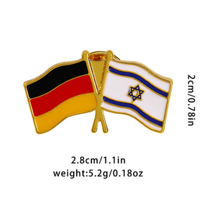Israel US <strong>UK</strong> Germany Flags Meeting Lapel Pin Badge Peace Souvenir Gifts Israel Jewish America <strong>Brooch</strong> Cockade Metal Israel Pin - Product Image 6