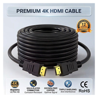 Câble HDMI haute vitesse mâle-mâle avec connecteurs plaqués or, compatible HDMI 1.4 et HDMI 2.0, prend en charge la 4K, cordon HDTV pour TV, moniteur et jeux