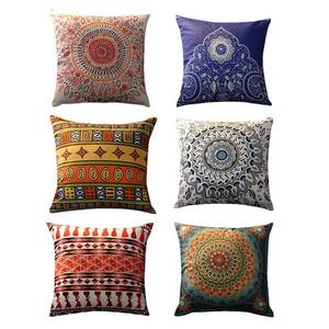 Bohemian Style <b>Cushion</b> <b>Cover</b> Square Geometric Pattern Embroidered Home Decor Pillowcase For <b>Sofa</b> Bed Office Use - Product Image 5