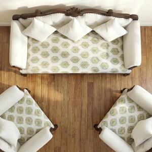 Ensemble de canapés en bois design avec chaises assorties, coussins confortables et structure robuste, parfait pour le salon ou le bureau - Product Image 1