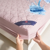 Surmatelas matelassé imperméable de couleur unie, taille personnalisée, 100% polyester, housse de protection toute saison pour hôtel, maison, chambre, lit ajusté