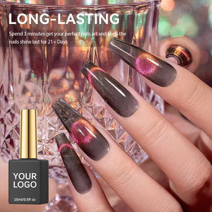 Smalto Gel UV Kudan Effetto Occhio di Gatto Nude Glitter Cristallo con Riflessi Scintillanti Colore Traslucido Effetto Gelatina per Salone e Nail Art Fai da Te - Product Image 5