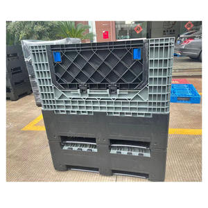 Caja de palés de plástico plegable de una cara de HDPE reciclado, contenedor plegable de entrada de 4 vías para logística de almacenamiento de frutas y verduras - Product Image 5