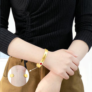 <span class=keywords><strong>Pulseras</strong></span> Abiertas de Acero Inoxidable para Mujer, Grabado Láser de Identificación Médica, Alarma de Emergencia, Primeros Auxilios, DIY, Venta al por Mayor de Fábrica - Product Image 6