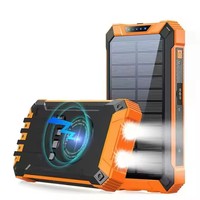 Batería de polímero de litio con carga inalámbrica solar, ultradelgada, doble USB tipo C, alta capacidad, 20000 mA, banco de energía de carga rápida magnética