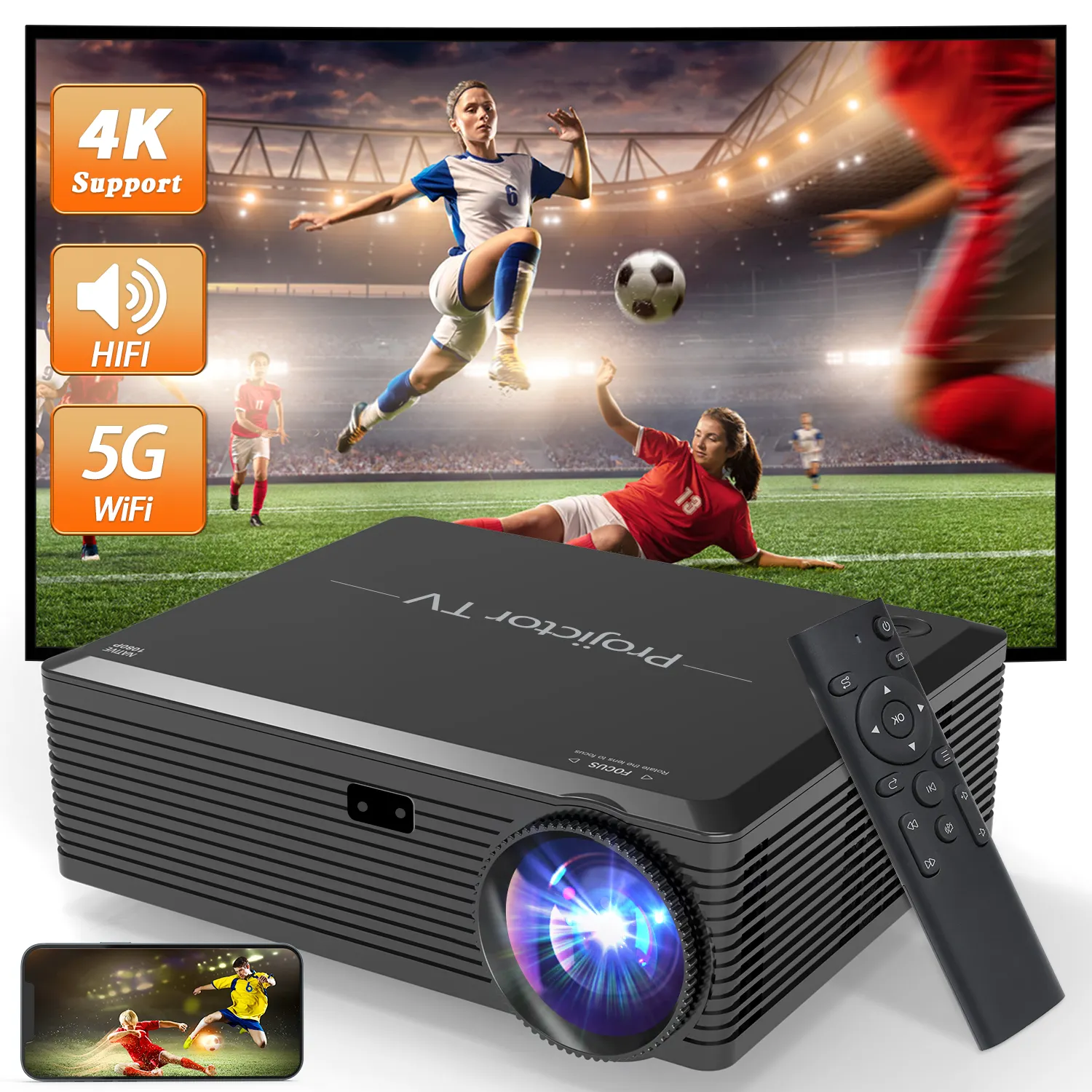 Topfoison S20 China Beste Prijs Video Mini Compact Huis Kantoor School 4K Hd Goede Televisie Projector Te Koop In Youtube