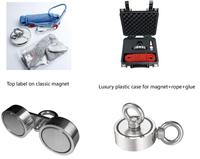 Kit Mainan Magnet Memancing Dua Sisi, Magnet Memancing Neodymium Kuat 300/500/1000LBS