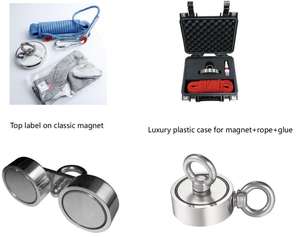 Doppio Lato Da Pesca Magnete <span class=keywords><strong>Gioco</strong></span> Giocattolo Kit 300/500/1000LBS Forza di Trazione Forte Neodimio Magnete Pesca - Product Image 2