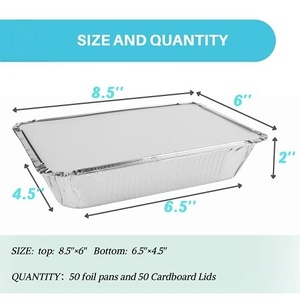 Barquette alimentaire rectangulaire en aluminium de 1000 ml avec couvercle en PP de qualité alimentaire, pour pain, barbecue, jetable, écologique, pour usage domestique - Product Image 3