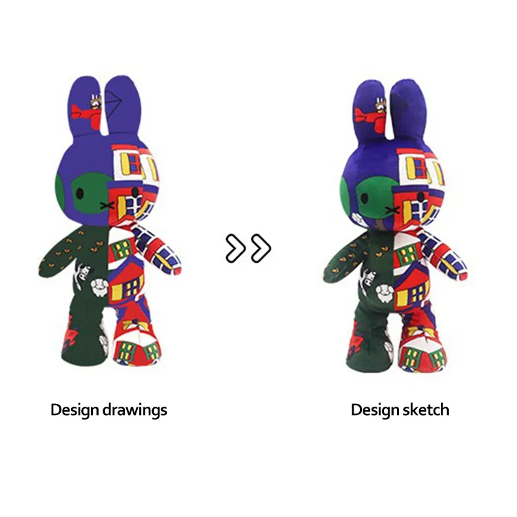New fashion design and color matching trend Rabbit plush toy custom design company enterprise Club celebration souvenir doll