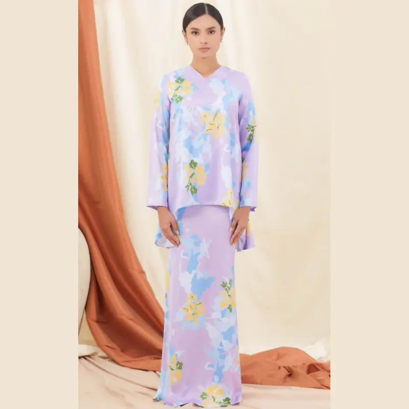 SIPO Eid Raya musulman belle personnalisation de niveau Kurung Kebaya Tudung vêtements pour femmes coton imprimé malaisie Baju Kurung