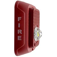 Avertisseur sonore et lumineux LED P2RLED pour système d'alarme incendie, montage mural 2 fils, homologué UL/FM, 24 V CC, luminosité sélectionnable 15-185 cd