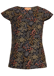 Women Everyday Clothing High Quality 100% Cotton <b>Top</b> with Stylish Keyhole Cutout Neckline and <b>Capped</b> <b>Sleeves</b> Casual Wear - Product Image 3