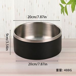 Bol pour animaux de compagnie de 64 oz anti-renversement à base large, en acier inoxydable avec revêtement mat, pour les familles multi-animaux - Product Image 5