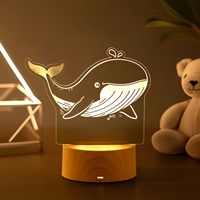 Lampe personnalisée avec nom, base en ABS, aspect bois, multicolore, à intensité variable, commande tactile, mignonne, cadeau pour enfants