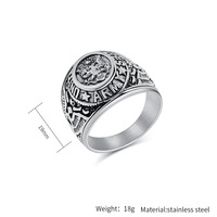 Benutzer definierte patriotische Adler Ring Vintage Edelstahl US-Wappen Siegelring Militär Stil Schmuck für Männer Marine Army Geschenk