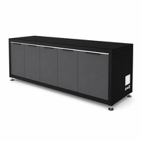 Cuisine extérieure autonome pour villa avec barbecue intégré, système d'éclairage d'ambiance à LED et spots encastrés