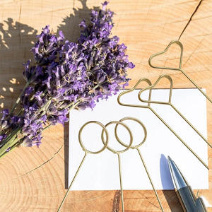 10 pièces carte postale Clip métal bricolage cartes support <span class=keywords><strong>étoile</strong></span> ronde coeur forme fleur gâteau porte-carte de voeux pour la saint valentin fête d'anniversaire - Product Image 1