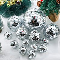 Boule disco miroir de luxe en sequins argentés, or rose et violets, 10cm-60cm, pour décoration de mariage et fournitures de fête