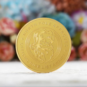 Moeda Desafio Personalizada em <span class=keywords><strong>Metal</strong></span> Liga de Zinco Banho de Ouro Detalhes Altamente Detalhados Moedas de Natal com Caixa de Veludo - Product Image 3