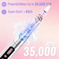 Machine à ongles élégante en aluminium Vantrend Beauty VC-22A, 30000 tr/min, portable, rechargeable par USB, certifiée CE, pour salon de beauté