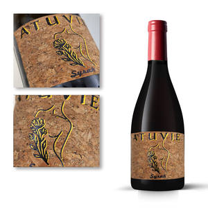 Etiqueta de botella de <span class=keywords><strong>vino</strong></span> de roble de impresión personalizada en relieve etiqueta de <span class=keywords><strong>vino</strong></span> de corcho de punto UV brillante de lujo <span class=keywords><strong>con</strong></span> estampado dorado - Product Image 3