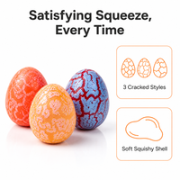 Jouets Squishy Œuf de Lave Craquelé à Coque Souple et Rebond Lent, Lot de 3 Styles, pour Bureau et Détente